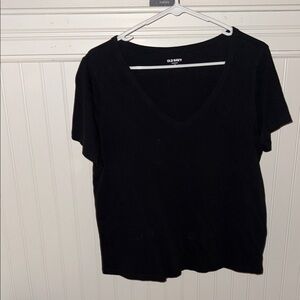 Old Navy Black V-Neck Short Sleeve Tee